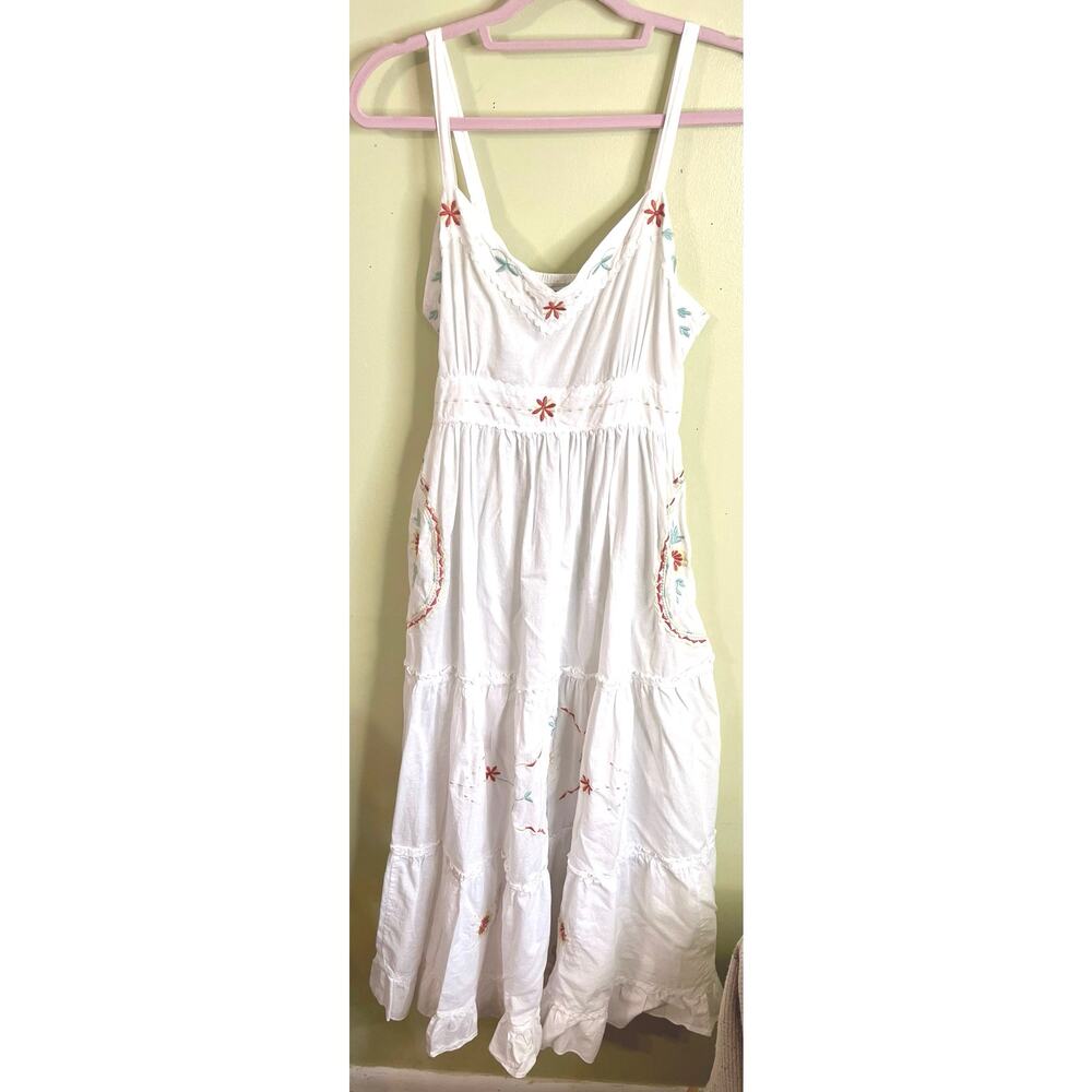 Papillon Vancouver Los Angeles Cross-stitch embroidered maxi dress, size large